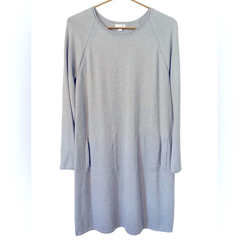 J. Jill PureJill Relaxed Fit Gray Pocket Sweater Dress, Size Small